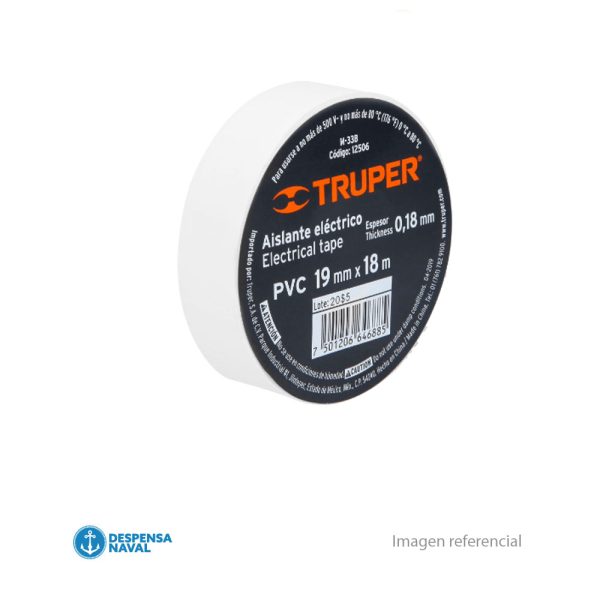 Cinta Aisladora Blanca 19mmx18mt