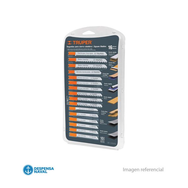 Juego de Sierra Caladora 16 Piezas Corte Recto Metal y Madera