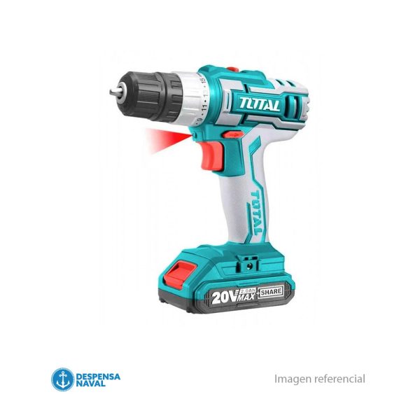 Taladro Inalámbrico 20V 10mm con led – 2 Baterías – 1 Cargador – 47acc