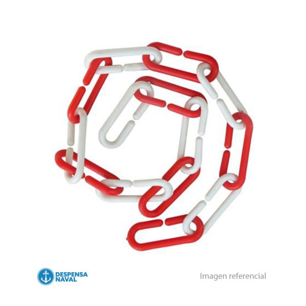 Cadena Plástica Bicolor Rojo Blanco Bolsa 50 mt