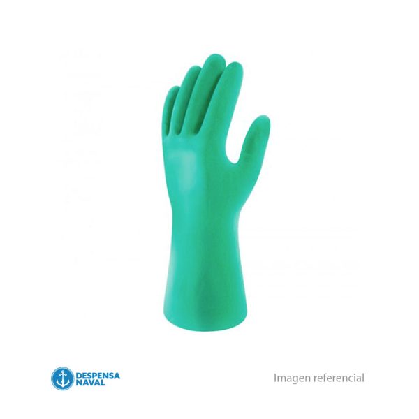 Guante Nitrilo Flocado Verde T- L