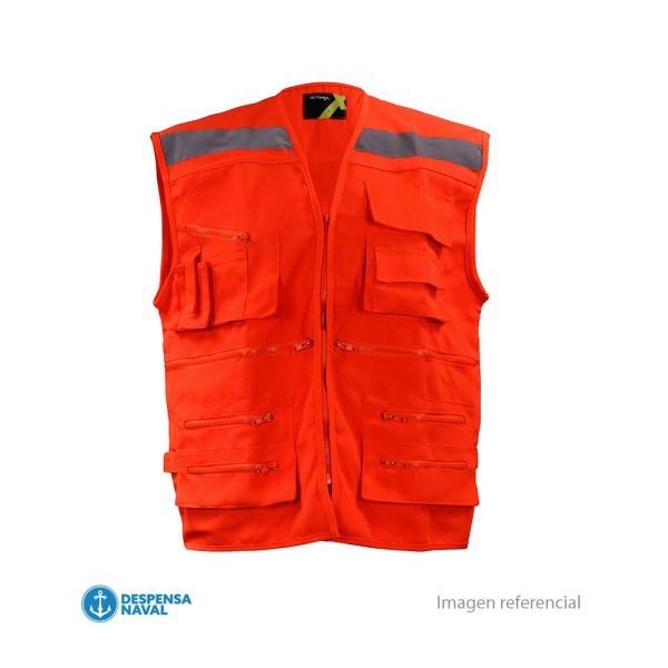 Chaleco Geologo Canvas 250Gr Naranjo C/Reflectante T- XXL