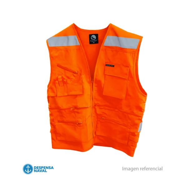 Chaleco Geologo Poplin Naranjo C/Reflectante T-XXL