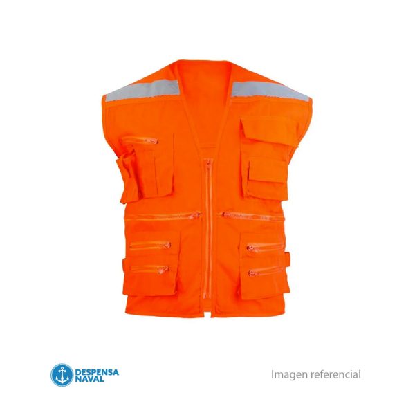 Chaleco Geologo Gabardina Naranjo T-M