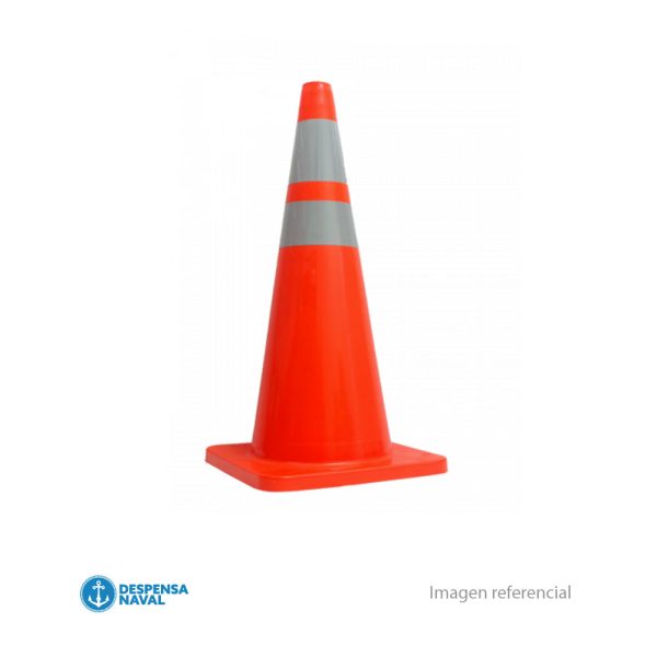 Cono Naranjo 28″ Cinta Reflectante Base Cuadrado