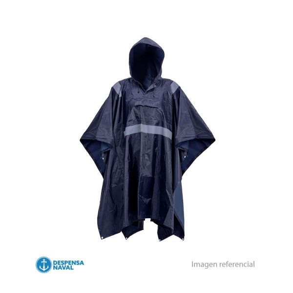 Capa PVC Azul con Cinta Reflectante Talla Unica