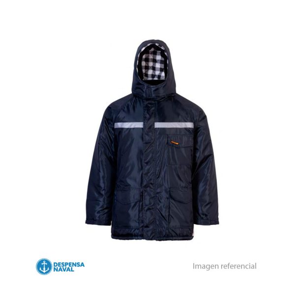 Parka Térmica Oxford azul, forro franela T-L